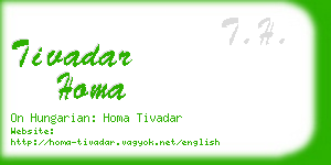 tivadar homa business card
